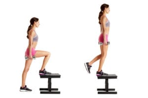 steps ups for glutes - how to get strong glutes by sheffield personal trainer nickeh screetoni