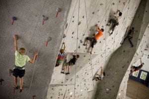 climbing walls at the gym climbing walls at the gym