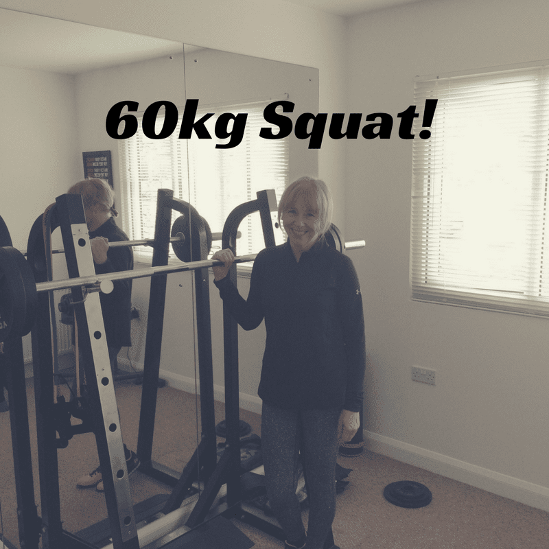 Julie reaches her squat goal of 60kg! Julie reaches her squat goal of 60kg!