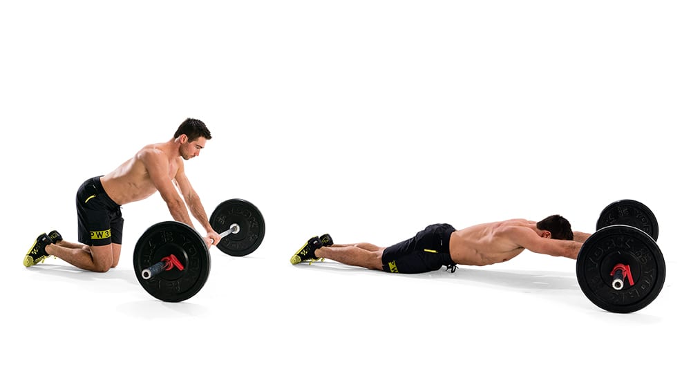 Barbell rollouts for abs