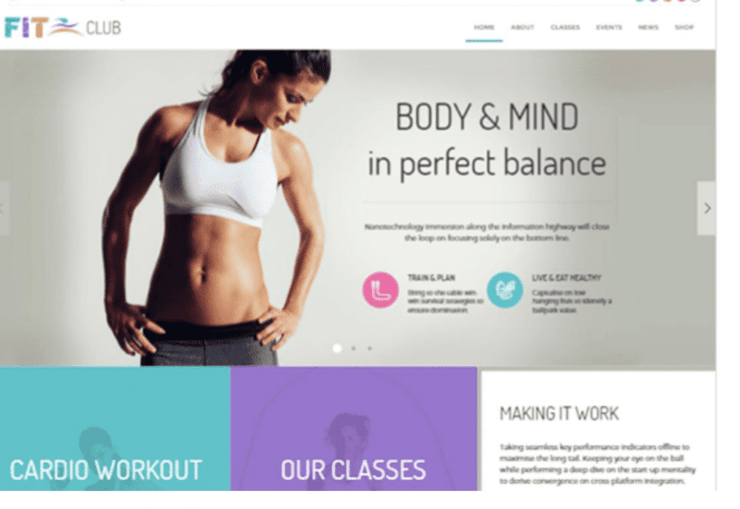 Fitness Club – A dedicated health and fitness theme